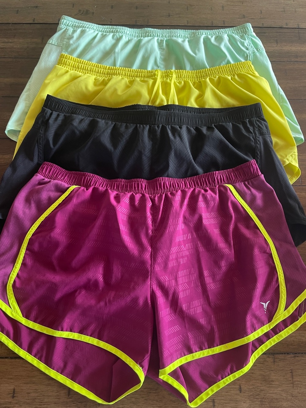 Old Navy Women’s Athletic Shorts Pack - Magenta, Black, Yellow, Mint
